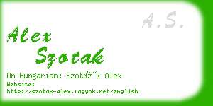 alex szotak business card